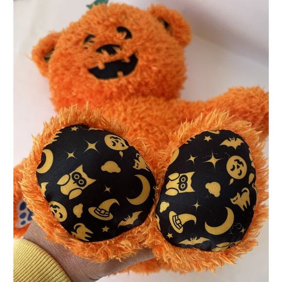 Build A Bear Pumpkin Glow Bear Jack O Lantern Halloween 17" Lights Tested Plush - Picture 4 of 5